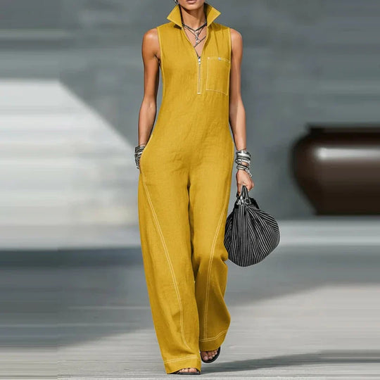 Sleeveless Wide Leg Utility Jumpsuit for Everyday Wear