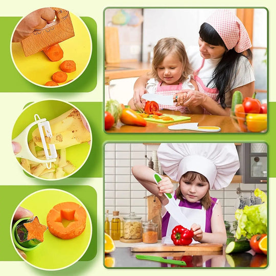 Kids using the kitchen tools