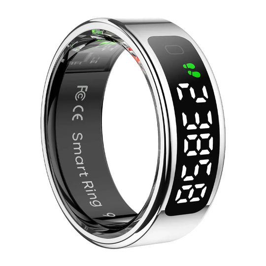 Silver smart health ring