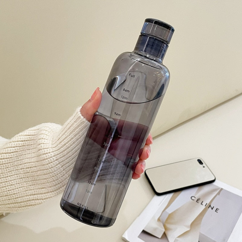 Time Scale Heat-Resistant Glass Water Bottle for Daily Hydration