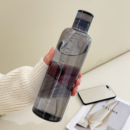 Time Scale Heat-Resistant Glass Water Bottle for Daily Hydration