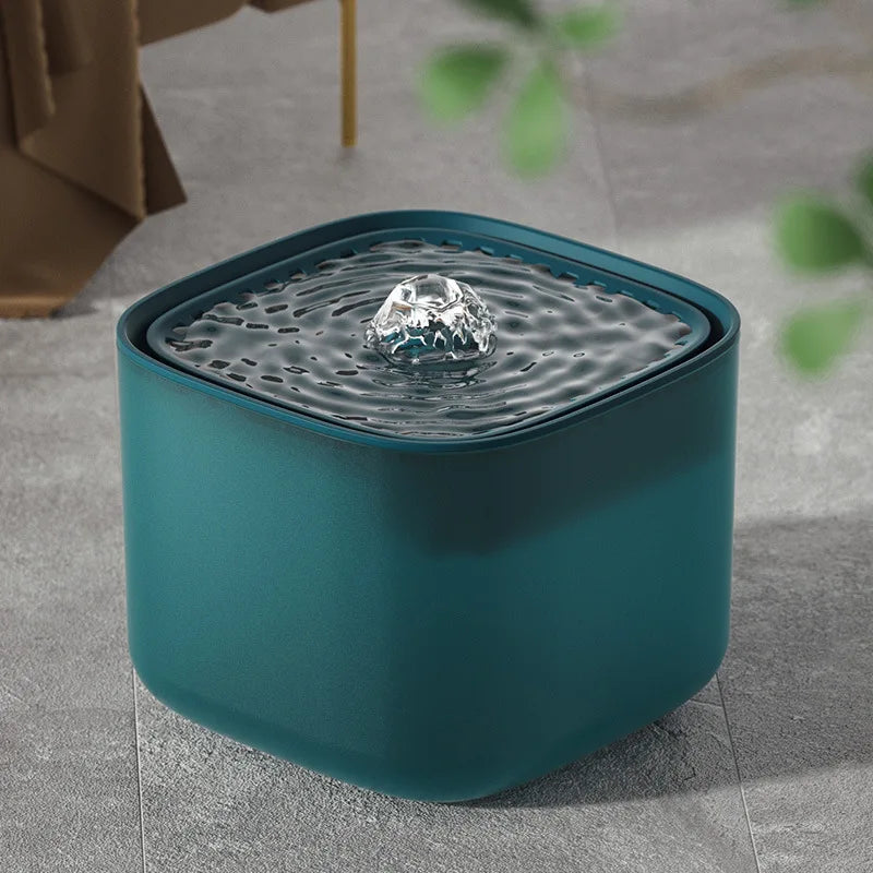 White and gold pet water fountain