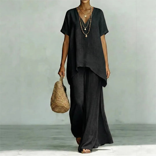 Relaxed Linen Two-Piece Set for Summer Days