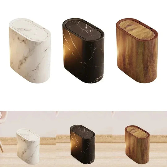 Trash can in three colours