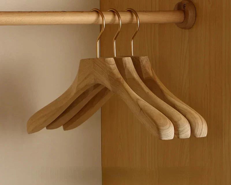 Broad shoulder camphor wood coat hangers