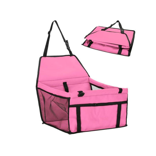 Foldable Padded Pet Car Booster Seat with Safety Harness for Dogs