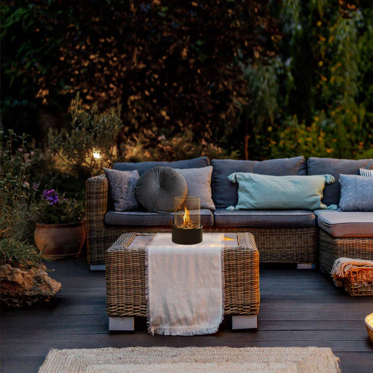 Fireplace on dining table