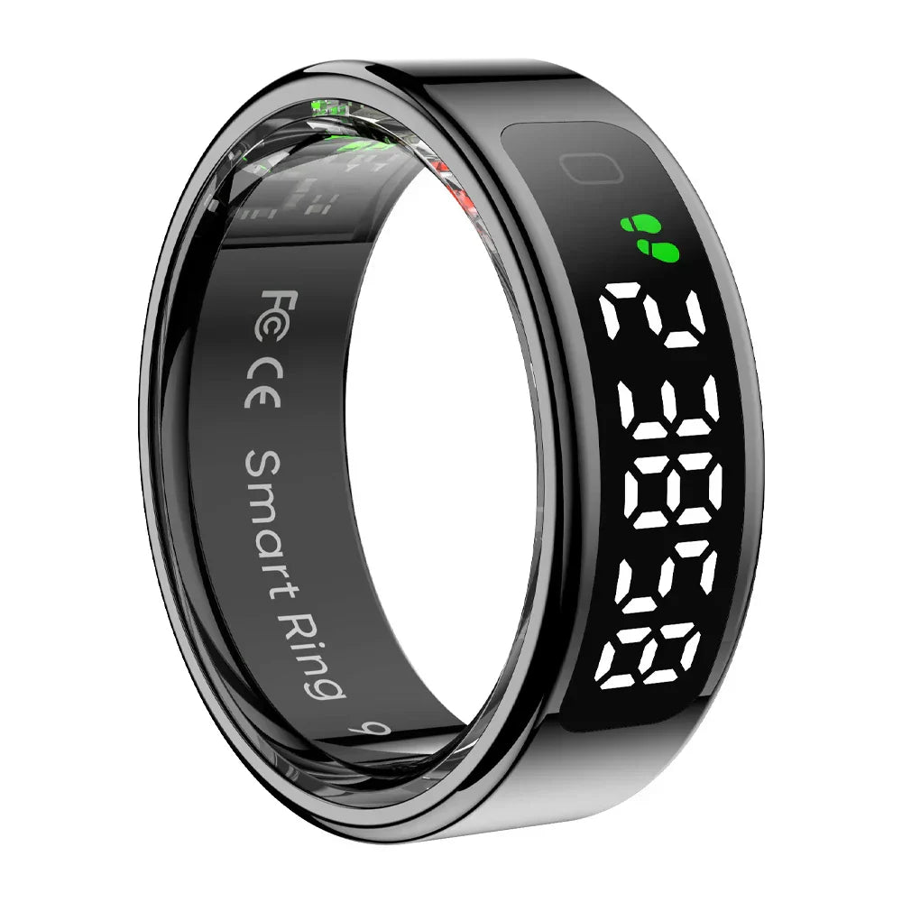 Black smart health ring