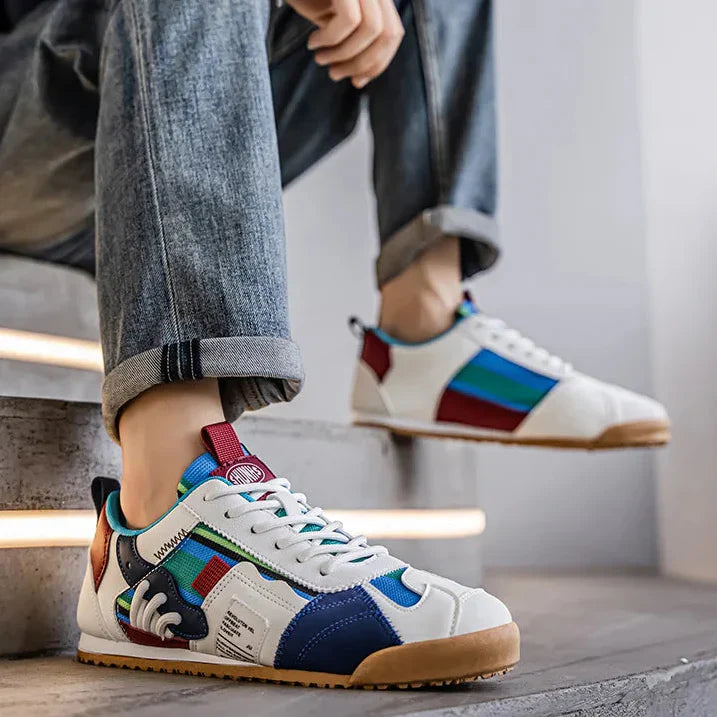 Colorful Retro Low Top Sneakers for Casual and Summer Wear