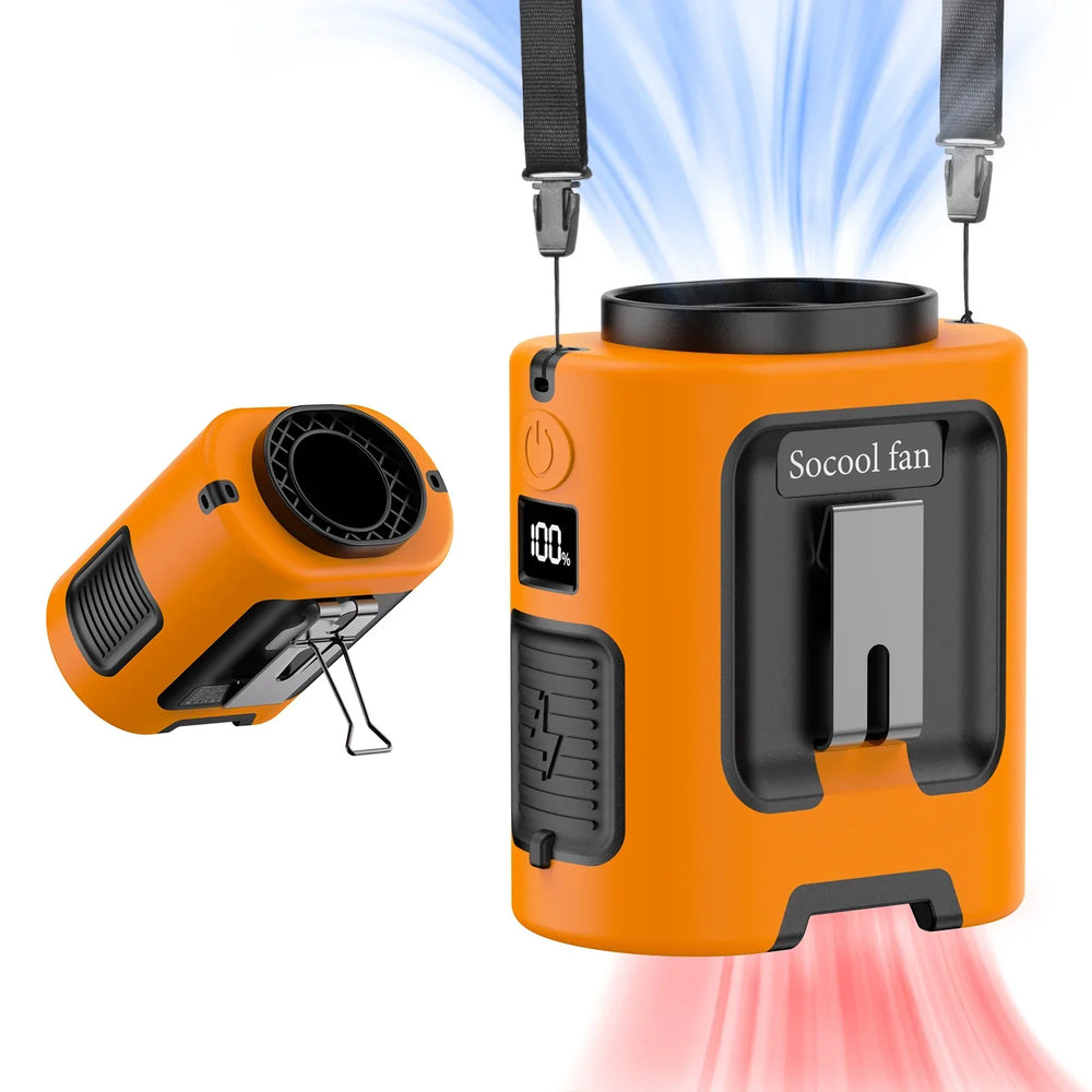 Orange portable waist fan