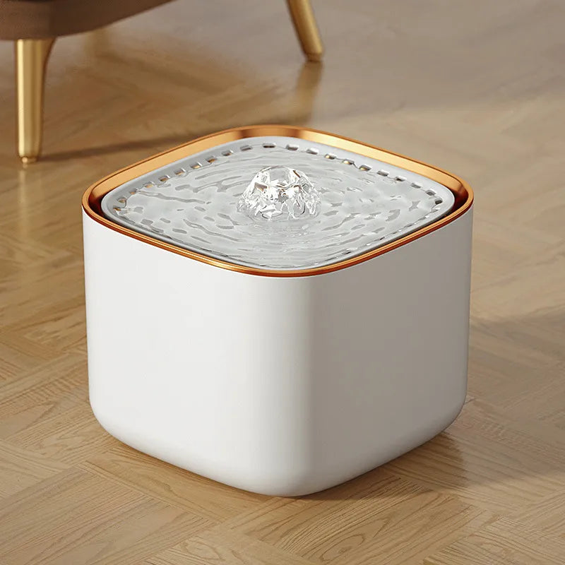 White pet water fountain