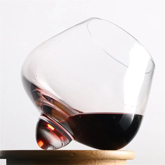Tilted Crystal Whiskey and Wine Glass Cocktail Drinking Cup