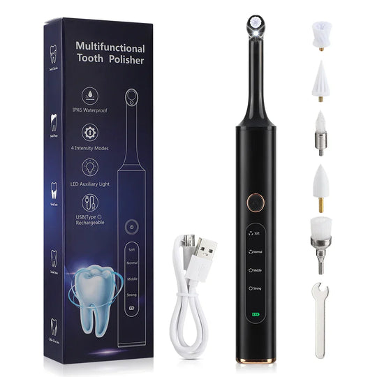 Cordless 5-in-1 Electric Dental Polisher and Tartar Remover Kit