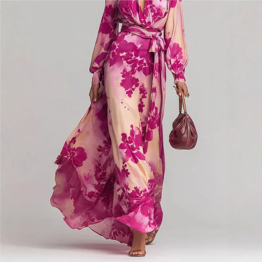Bohemian Deep V-Neck Maxi Dress for Vacation and Summer Days