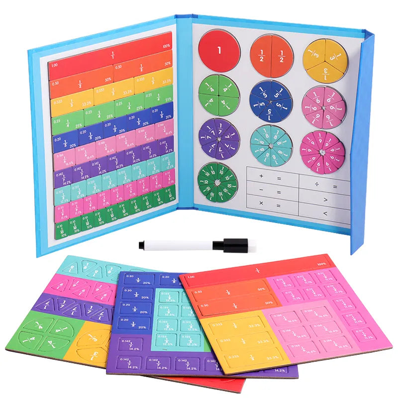 Magnetic Fraction Learning Board for Montessori Math Practice
