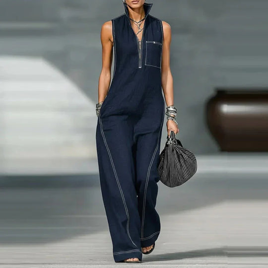 Sleeveless Wide Leg Utility Jumpsuit for Everyday Wear