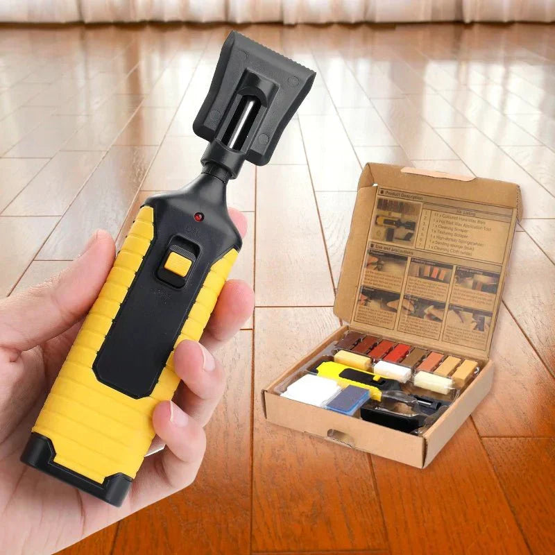 Repairing a wood floor with the kit
