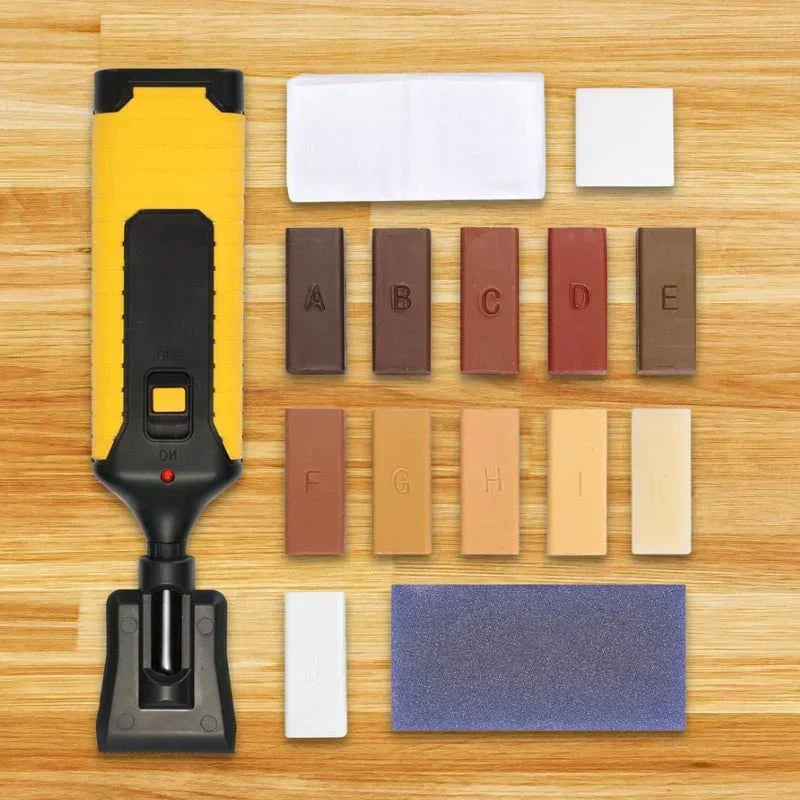 Floor repair kit components and wax bars