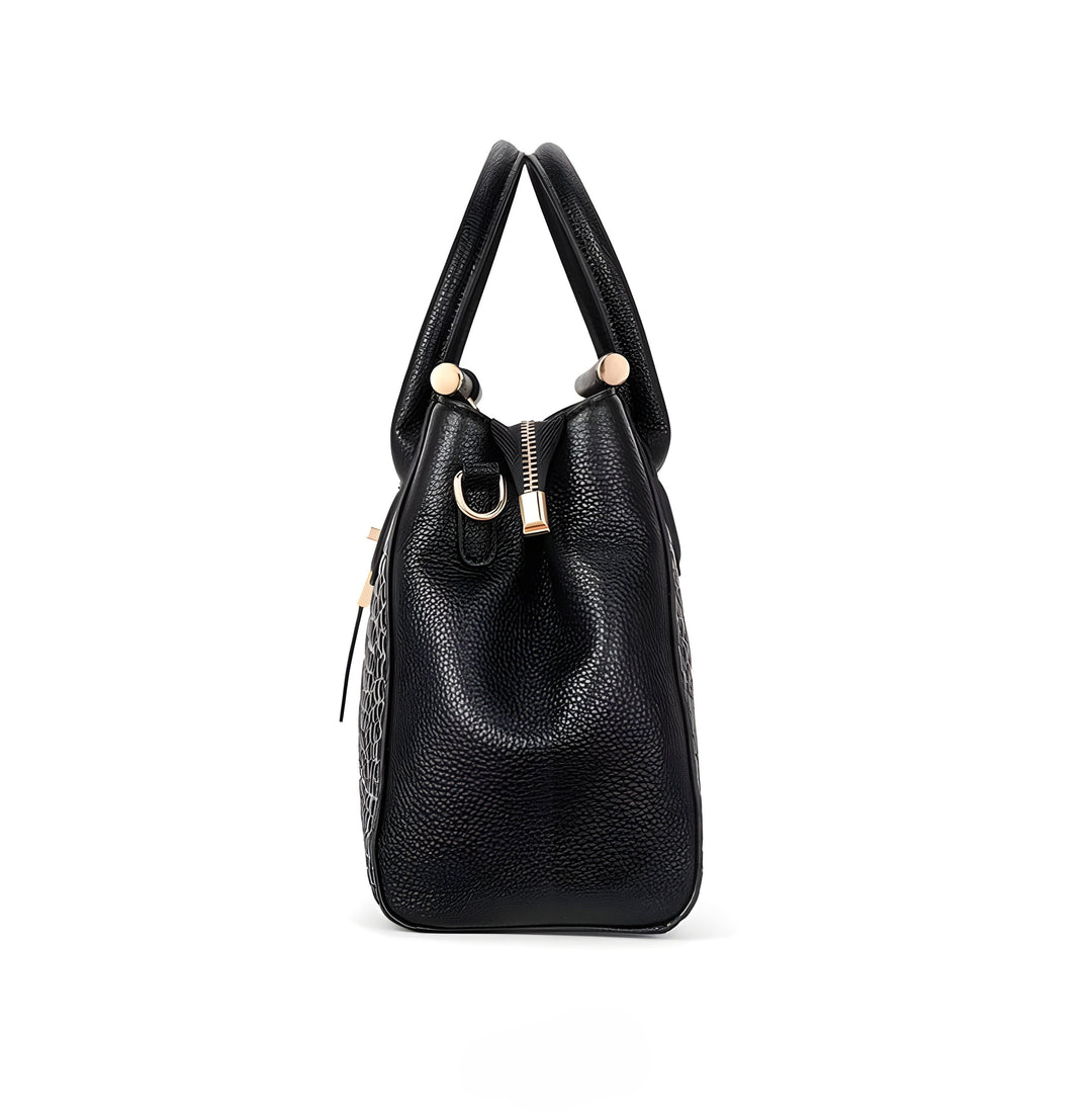 Elegant Alligator-Texture Leather Tote Bag for Work and Travel
