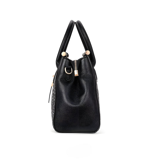 Elegant Alligator-Texture Leather Tote Bag for Work and Travel