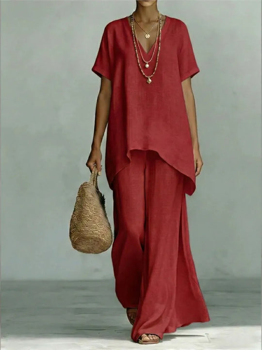 Relaxed Linen Two-Piece Set for Summer Days