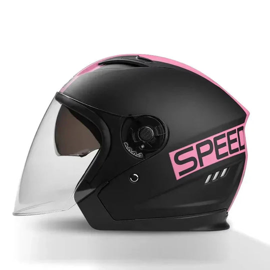 Retro Open Face Motorcycle Helmet with Dual Lens Visor for Scooter and Commuting