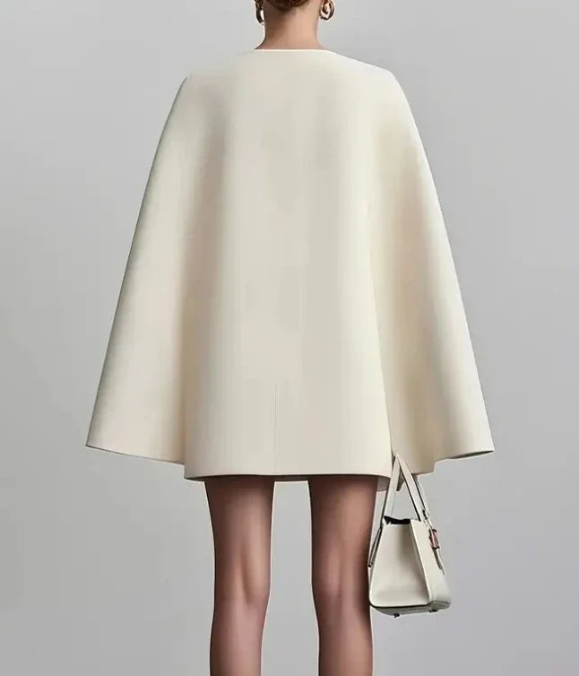 Sophisticated Cape Sleeve Blazer Mini Dress for Work