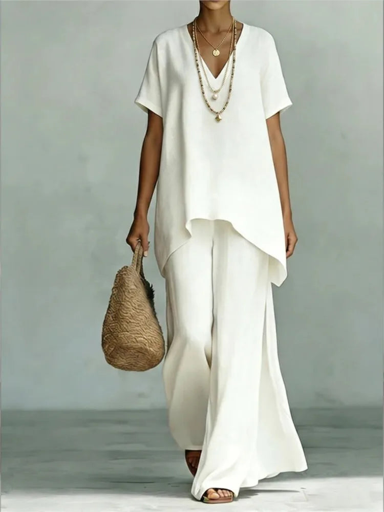 Relaxed Linen Two-Piece Set for Summer Days