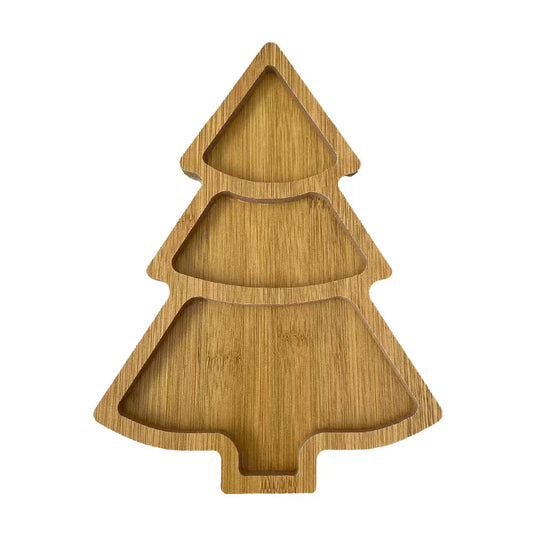 Wooden Christmas Tree Serving Board for Festive Snacks and Appetizers