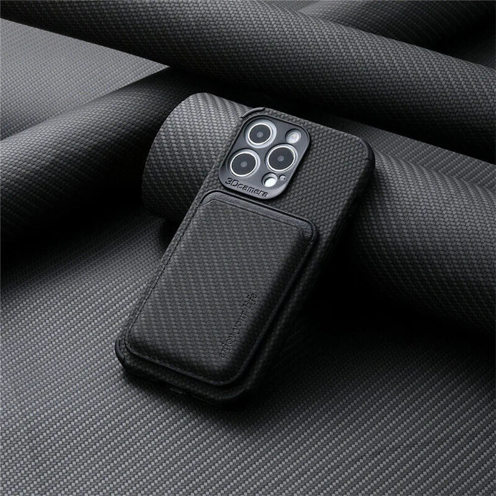 Slim MagSafe Leather Wallet Phone Case with Card Holder for iPhone