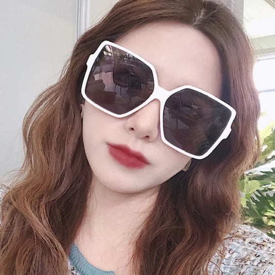 Oversized Gradient Square Sunglasses with UV400 Protection for Women