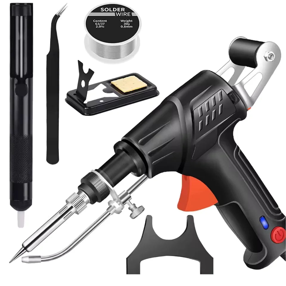 Automatic soldering gun kit with accessories