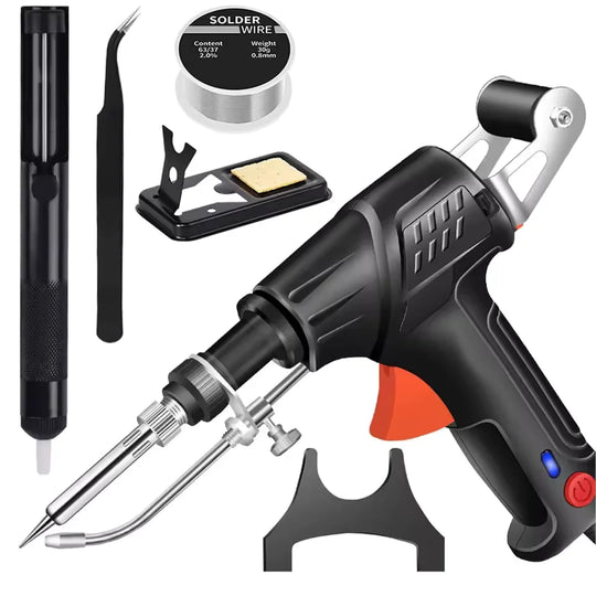 Automatic soldering gun kit with accessories