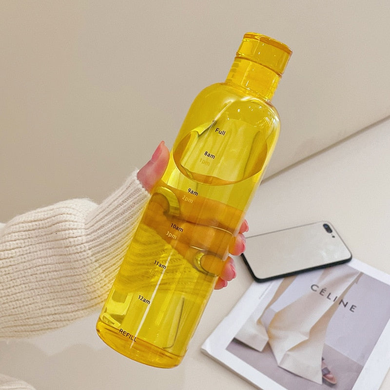 Time Scale Heat-Resistant Glass Water Bottle for Daily Hydration