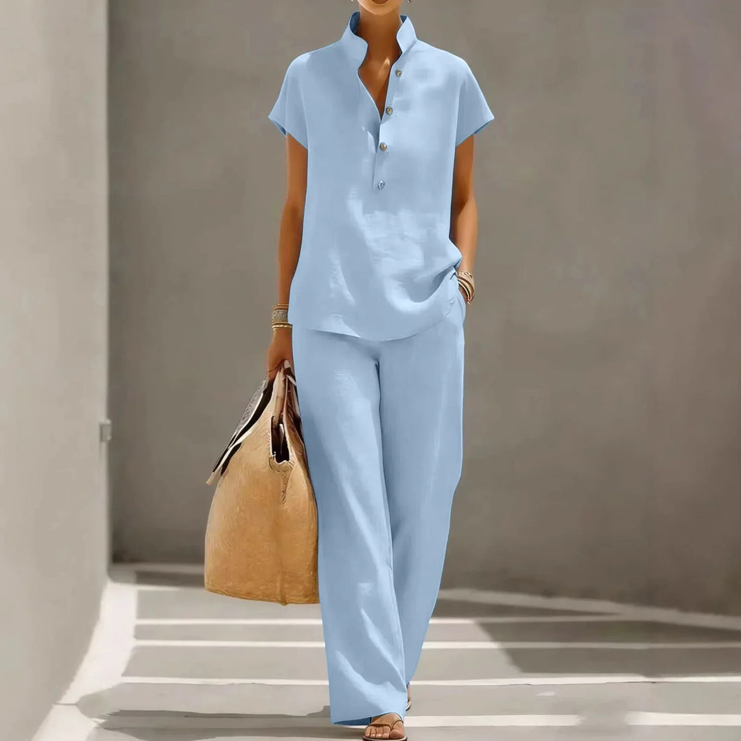Breathable Linen Two Piece Set for Summer Days