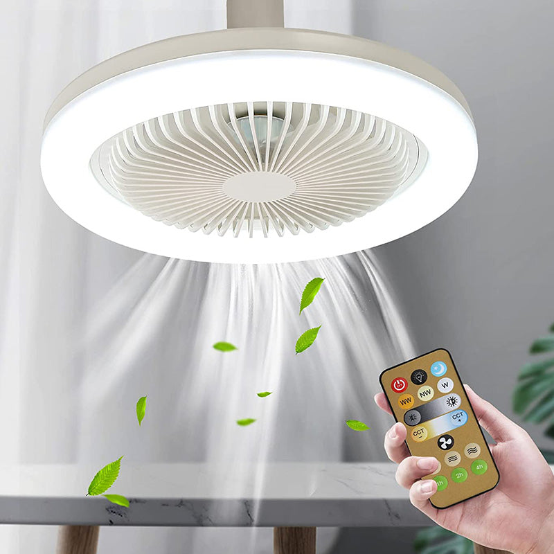 Enclosed ceiling fan with LED light