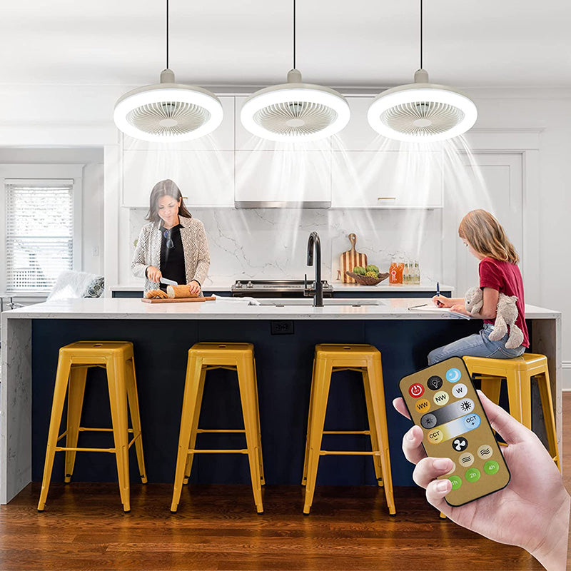 Ceiling fan light in kitchen