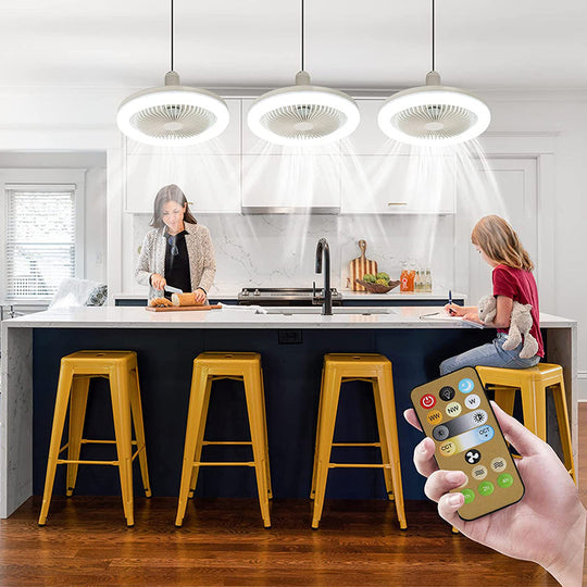 Ceiling fan light in kitchen