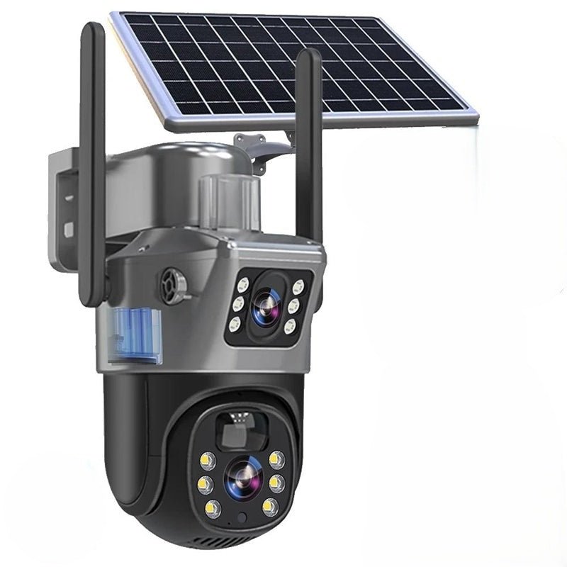 4K solar wireless security camera with dual lens