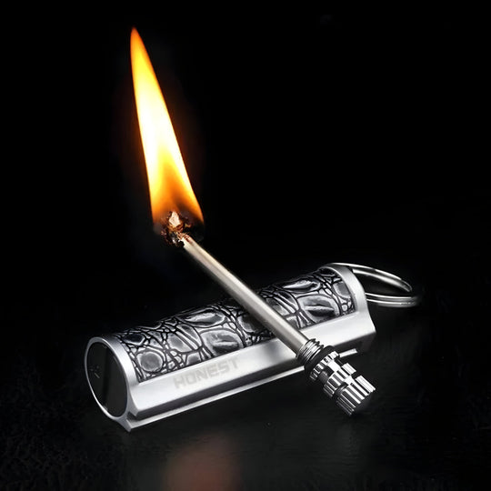 Waterproof Flint Fire Starter Survival Keychain for Camping and Outdoors