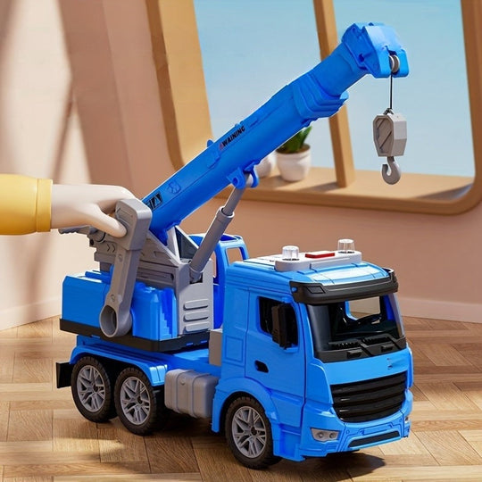 Heavy-Duty Construction Crane Truck Toy with Lights and Sounds for Kids
