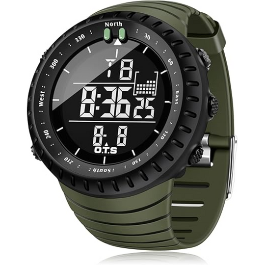 Army green digital sports watch
