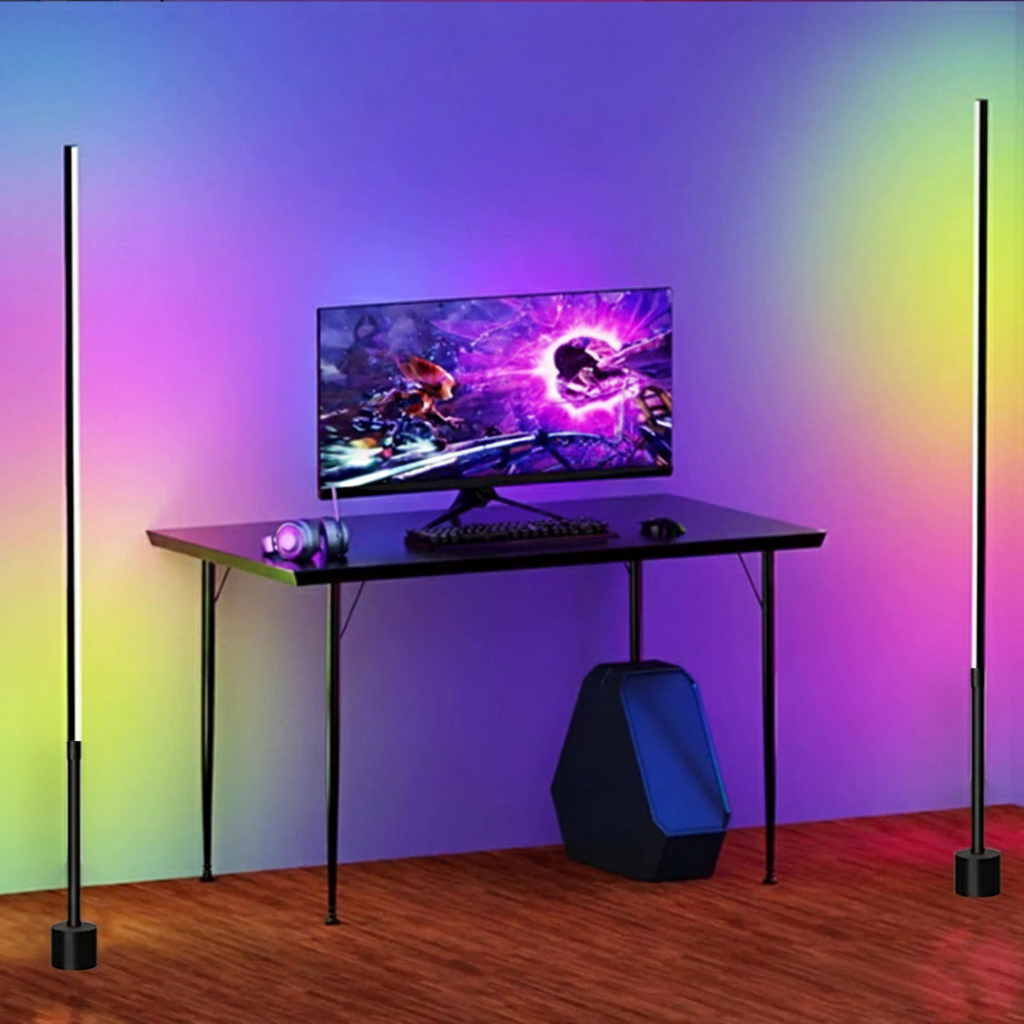 RGB LED corner floor lamp