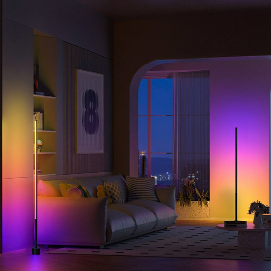 RGB LED corner floor lamp