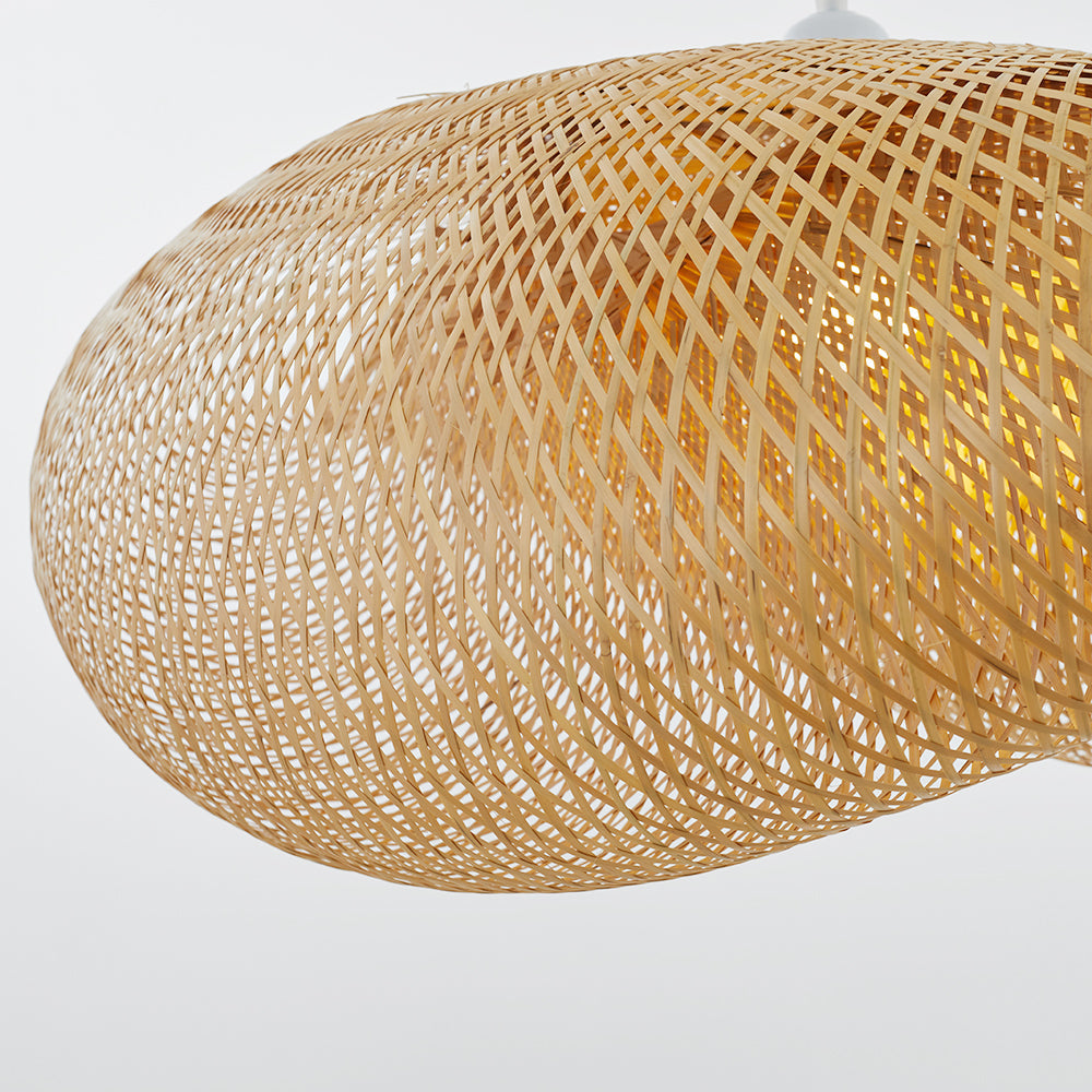 Woven Bamboo Globe Pendant Lamp for Dining Room and Kitchen