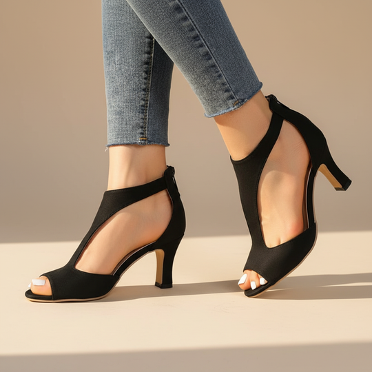 Elegant Cushioned Ankle Strap Heels for Comfort and All-Day Wear