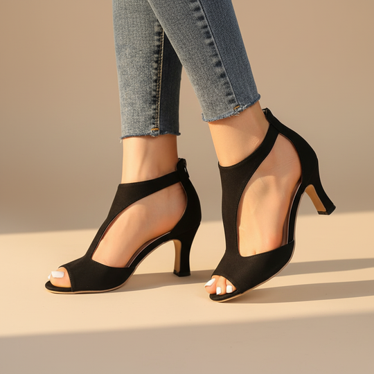 Elegant Cushioned Ankle Strap Heels for Comfort and All-Day Wear