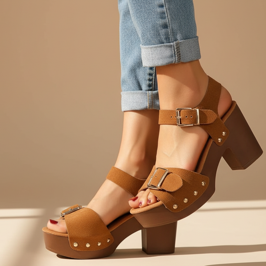 Orthopedic Platform Block-Heel Sandals for Summer