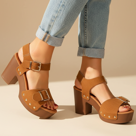 Orthopedic Platform Block-Heel Sandals for Summer