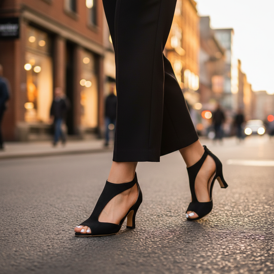 Elegant Cushioned Ankle Strap Heels for Comfort and All-Day Wear